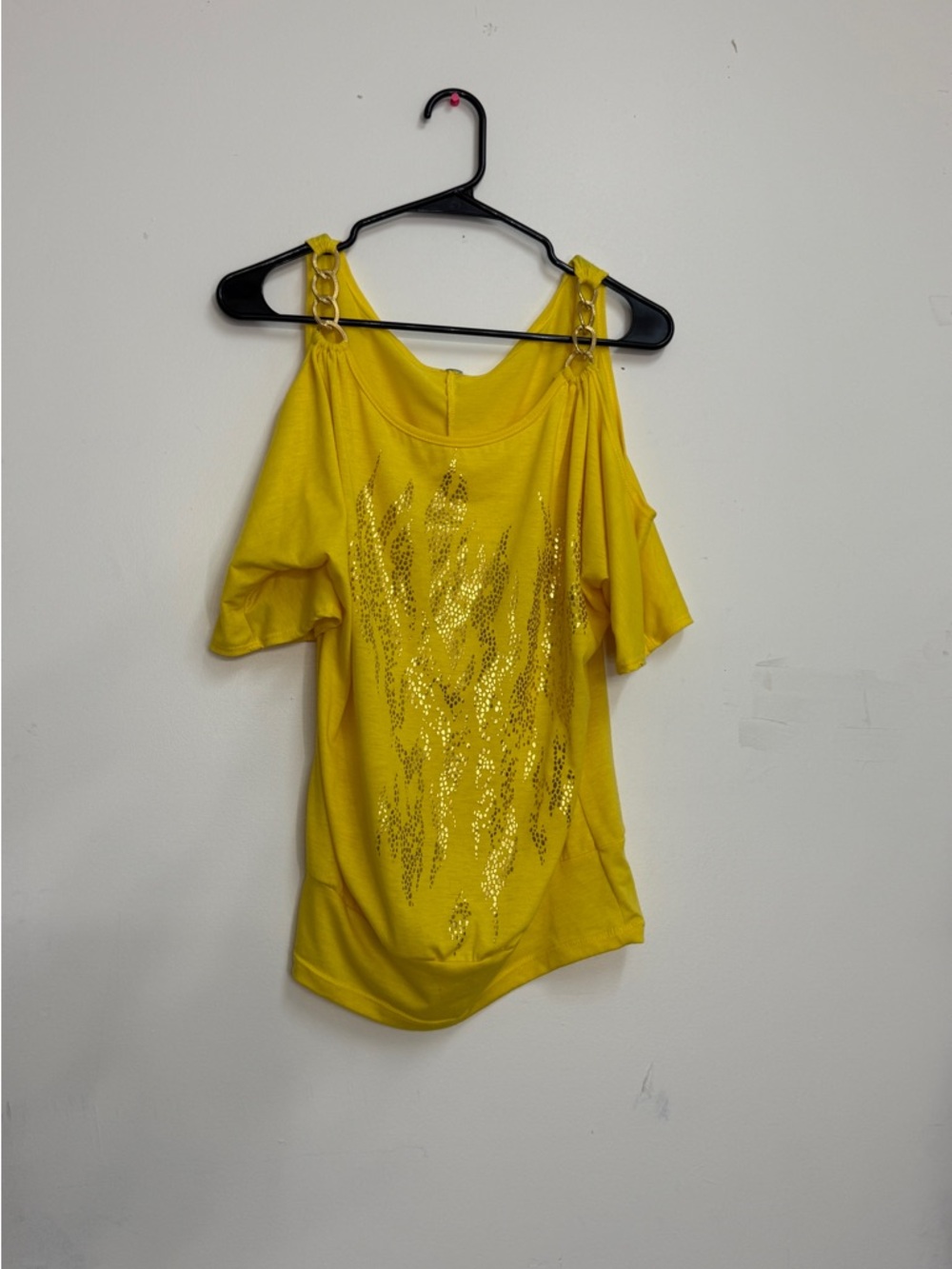 Yellow 2000’s embellished straps yellow blouse flowy summer blouse